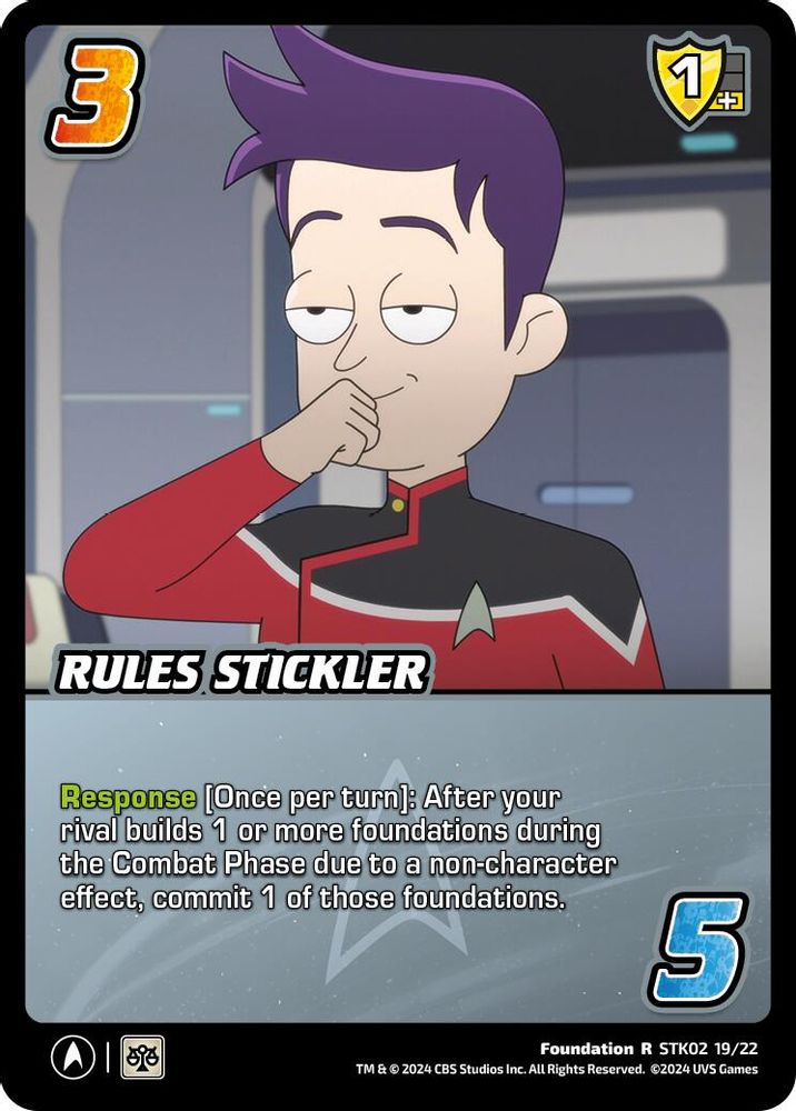 Rules Stickler, Standard, front
