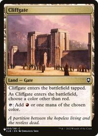 Cliffgate, The List Reprints