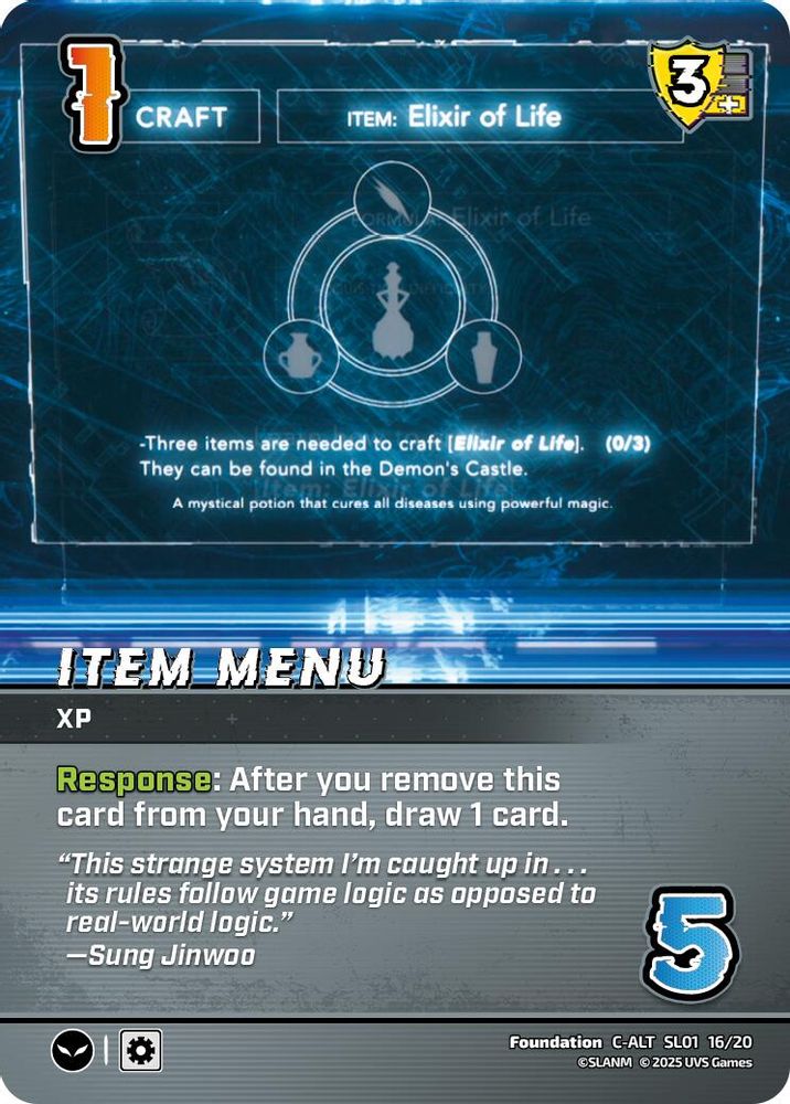 Item Menu (Alternate Art), Foil, front
