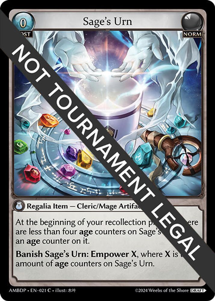 Sage's Urn, Standard, front