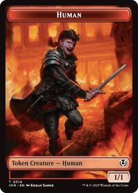 Human (0014) // Emblem - Chandra, Dressed to Kill Double-Sided Token, Innistrad Remastered