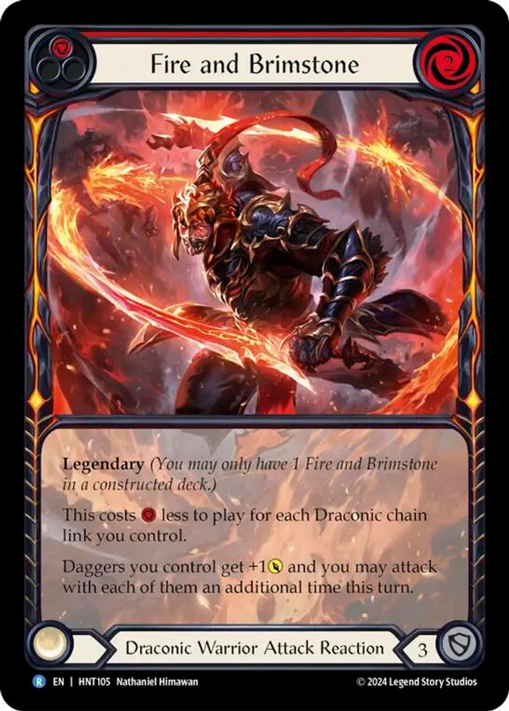 Fire and Brimstone (Extended Art), Rainbow-foil, front