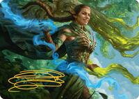 Nissa, Worldsoul Speaker Art Card (Gold-Stamped Signature), Art Series: Aetherdrift