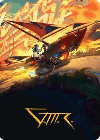 Boosted Sloop Art Card (Gold-Stamped Signature), Art Series: Aetherdrift