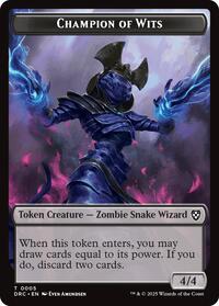 Champion of Wits // Zombie (0003) Double-Sided Token, Commander: Aetherdrift