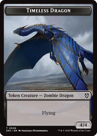 Timeless Dragon // Zombie (0007) Double-Sided Token, Commander: Aetherdrift