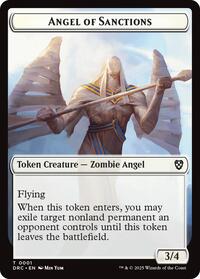 Angel of Sanctions // Zombie (0003) Double-Sided Token, Commander: Aetherdrift