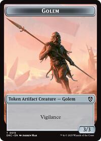Golem (0015) // Thopter (0009) Double-Sided Token, Commander: Aetherdrift