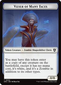 Vizier of Many Faces // Zombie (0003) Double-Sided Token, Commander: Aetherdrift