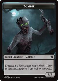 Zombie (0007) // Zombie (0003) Double-Sided Token, Commander: Aetherdrift