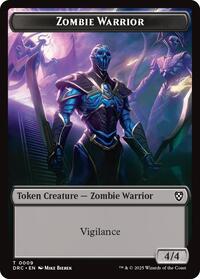 Zombie Warrior // Zombie (0003) Double-Sided Token, Commander: Aetherdrift