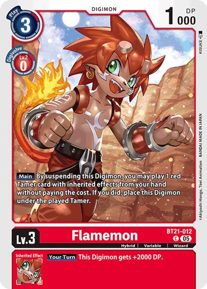Flamemon, Standard, front