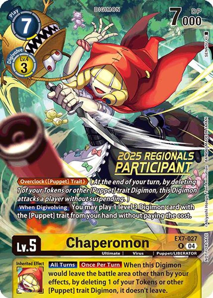 Chaperomon (2025 Regionals Participant), Foil, front