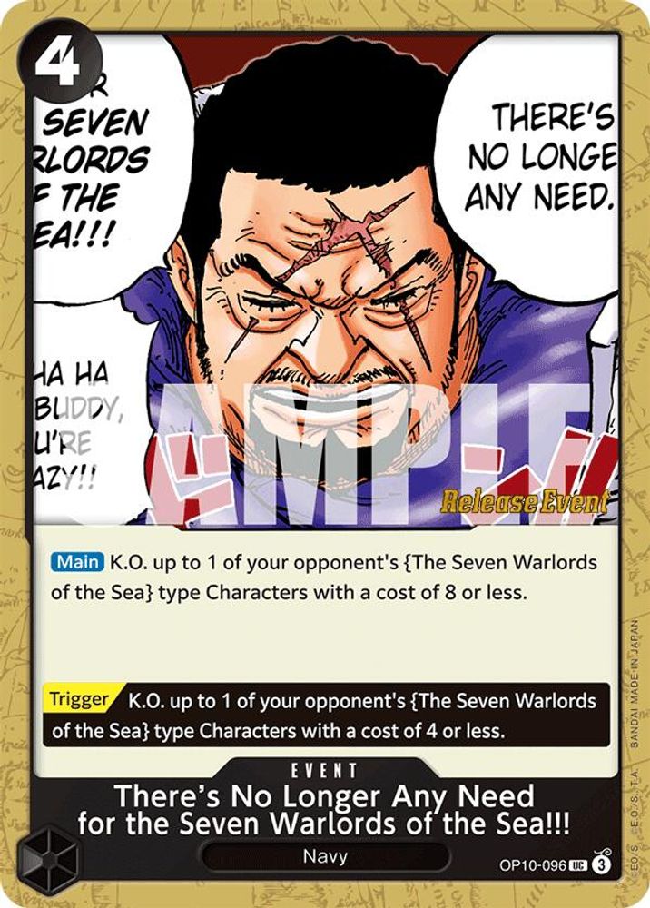 There's No Longer Any Need for the Seven Warlords of the Sea!!!