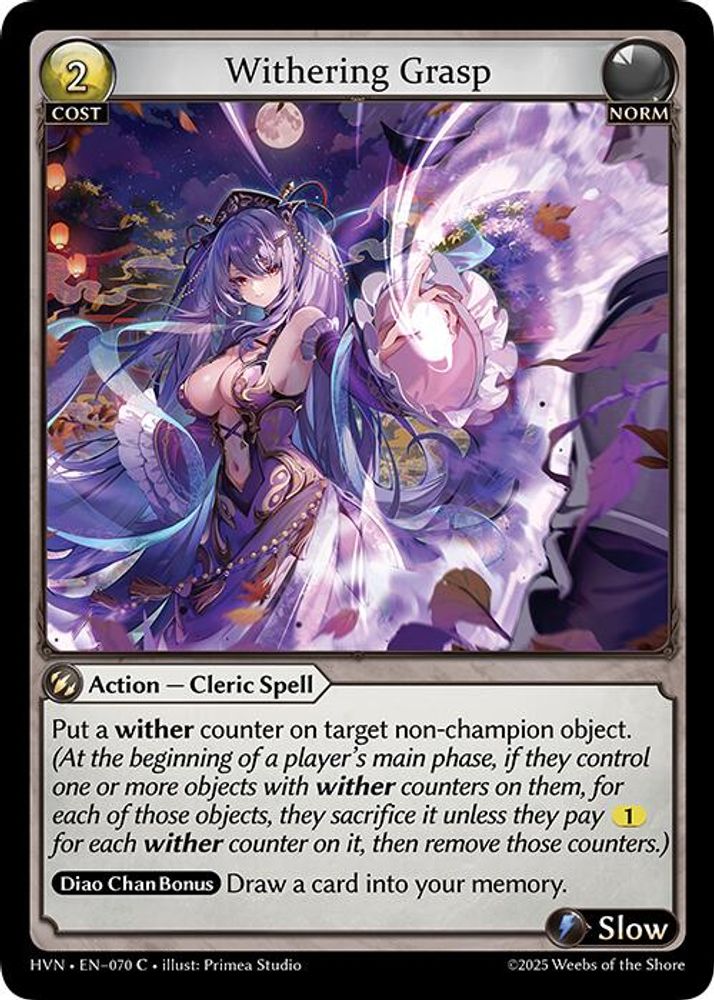 Withering Grasp, Standard, front