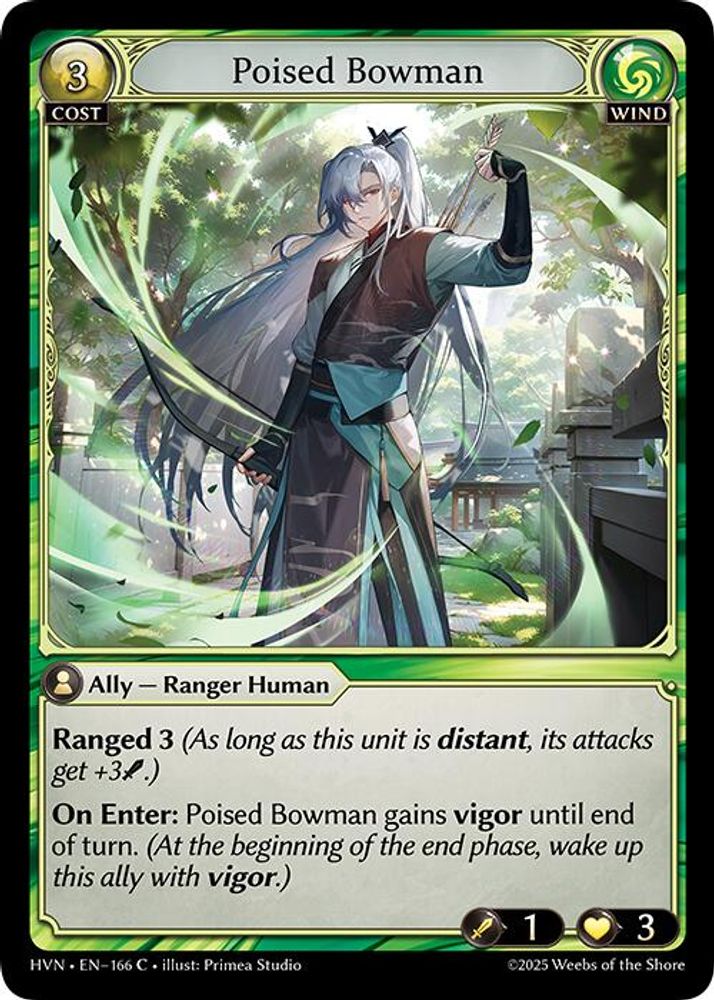 Poised Bowman, Standard, front