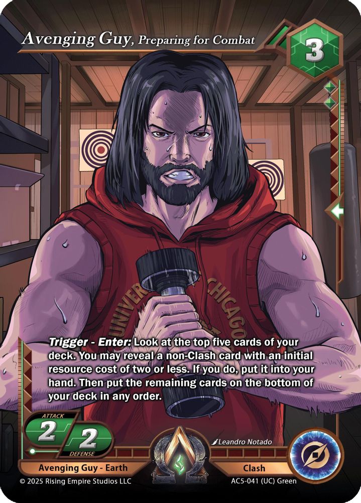 Avenging Guy, Preparing for Combat, Standard, front