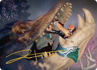 Jaws of Defeat Art Card (53/54) (Gold-Stamped Signature), Art Series: Tarkir: Dragonstorm
