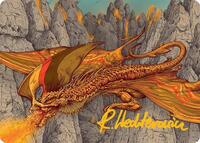 Magmatic Hellkite Art Card (34/54) (Gold-Stamped Signature), Art Series: Tarkir: Dragonstorm