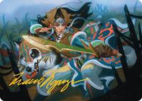 Eshki Dragonclaw Art Card (23/54) (Gold-Stamped Signature), Art Series: Tarkir: Dragonstorm