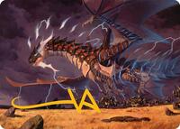 Neriv, Heart of the Storm Art Card (25/54) (Gold-Stamped Signature), Art Series: Tarkir: Dragonstorm