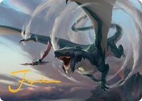 Whirlwing Stormbrood Art Card (27/54) (Gold-Stamped Signature), Art Series: Tarkir: Dragonstorm