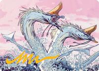 Twinmaw Stormbrood Art Card (39/54) (Gold-Stamped Signature), Art Series: Tarkir: Dragonstorm