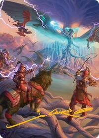 All-Out Assault Art Card (50/54) (Gold-Stamped Signature), Art Series: Tarkir: Dragonstorm