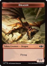 Dragon (0014) // Treasure Double-Sided Token, Commander: Tarkir: Dragonstorm