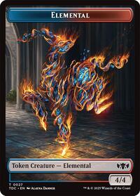 Elemental (0027) // Monk Double-Sided Token, Commander: Tarkir: Dragonstorm