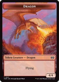 Dragon (0011) // Warrior Double-Sided Token, Tarkir: Dragonstorm