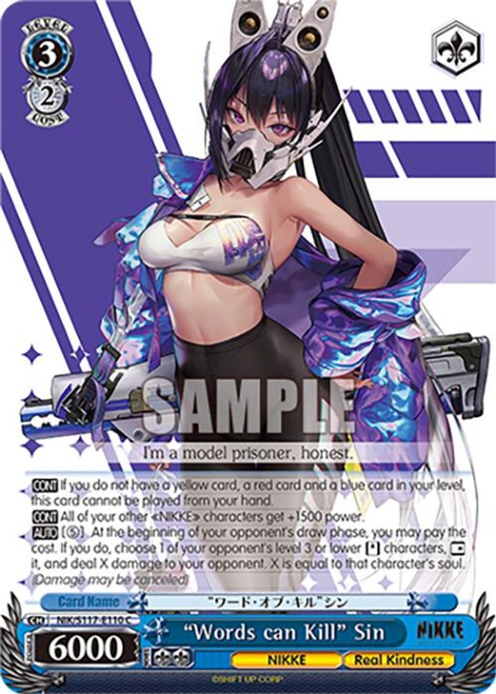 "Words can Kill" Sin, Standard, front