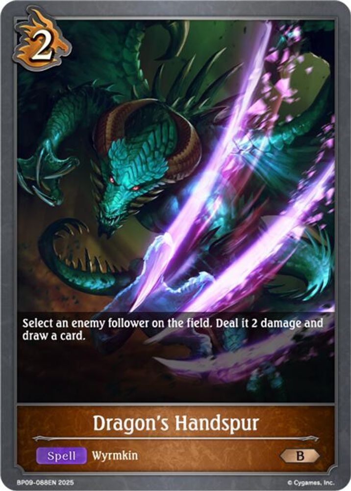 Dragon's Handspur, Standard, front