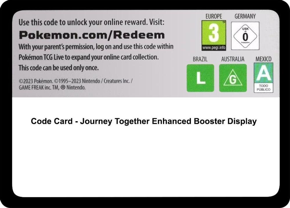 Code Card - Journey Together Enhanced Booster Display