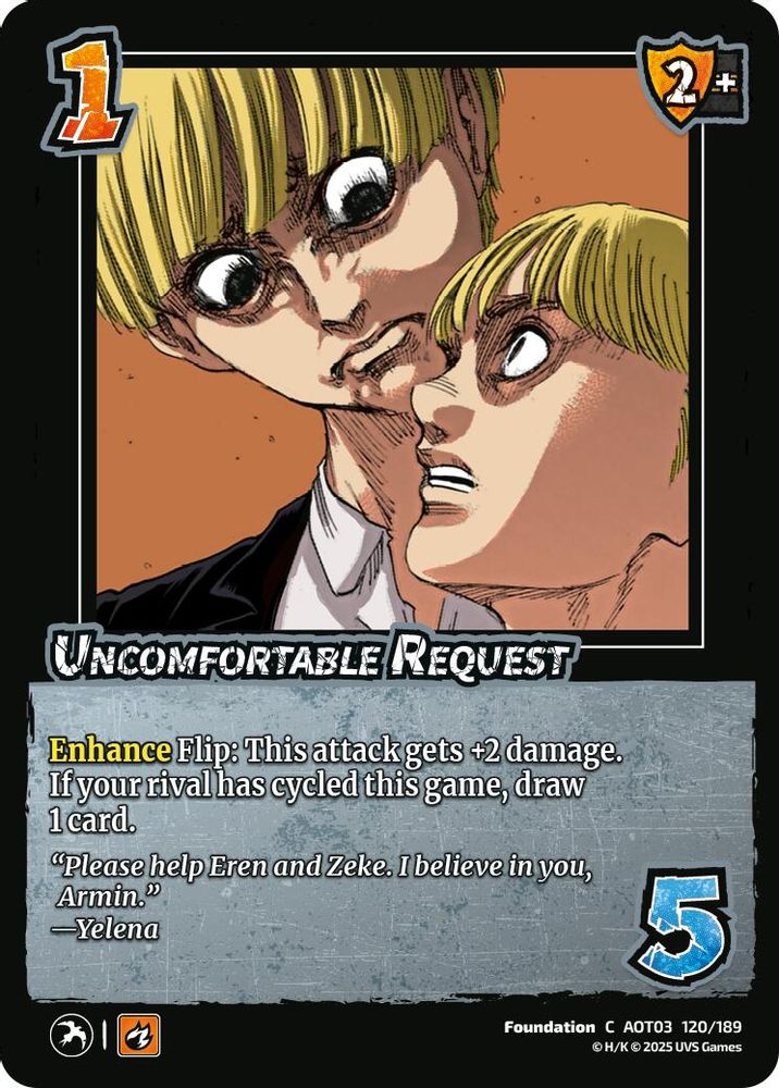 Uncomfortable Request, Standard, front