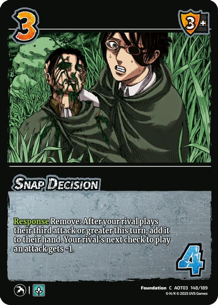 Snap Decision, Standard, front