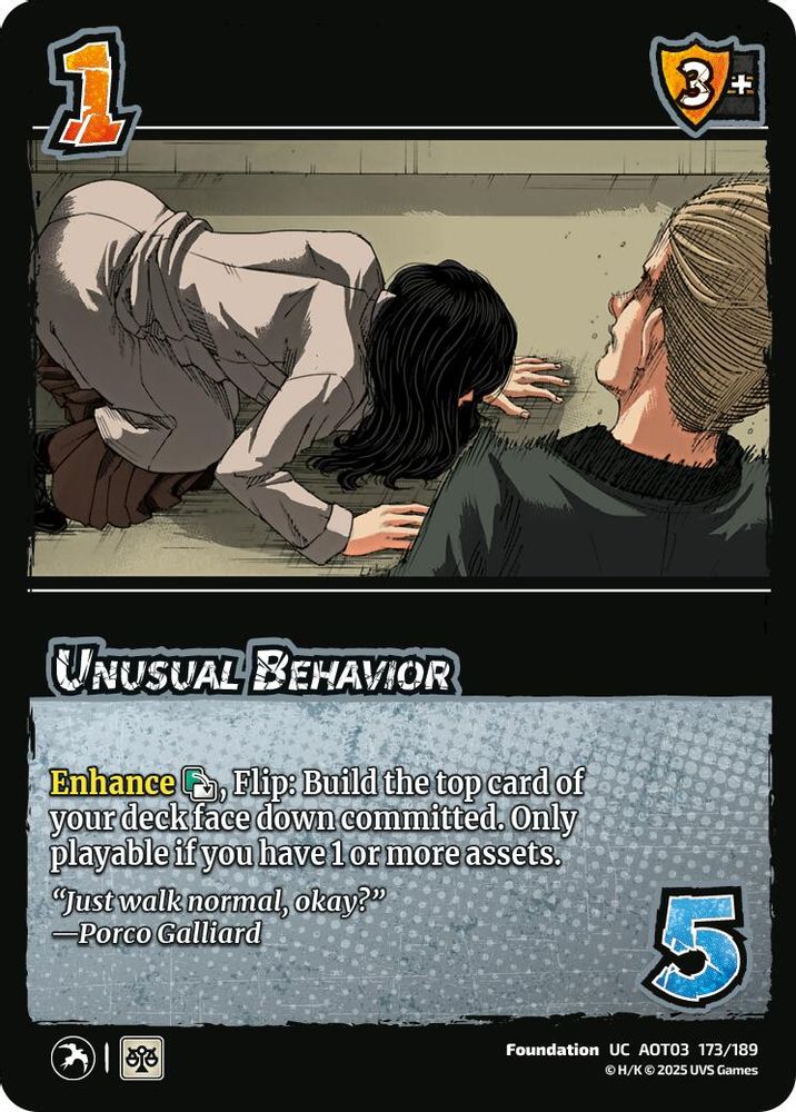 Unusual Behavior, Standard, front