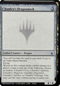 Chandra's Dragonmech, Un-Known Event Playtest Cards