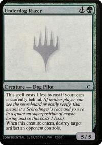 Underdog Racer, Un-Known Event Playtest Cards