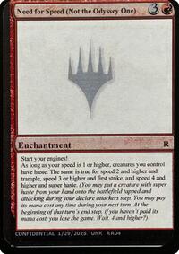 Need for Speed (Not the Odyssey One), Un-Known Event Playtest Cards