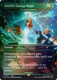 Aerith's Curaga Magic - Heroic Intervention (Rainbow Foil), Secret Lair Drop Series