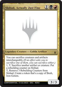 Slobad, Actually Just Fine, Un-Known Event Playtest Cards