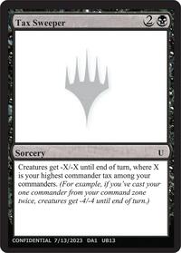 Tax Sweeper, Un-Known Event Playtest Cards