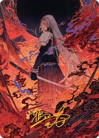 Nibelheim Aflame Art Card (Gold-Stamped Signature), Art Series: FINAL FANTASY