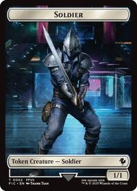 Soldier // Rebel Double-Sided Token (Surge Foil), Commander: FINAL FANTASY