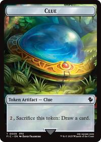 Clue // Treasure Double-Sided Token (Surge Foil), Commander: FINAL FANTASY