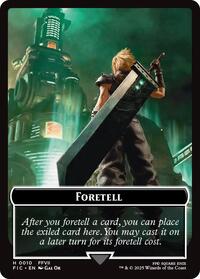 Foretell // Treasure Double-Sided Token (Surge Foil), Commander: FINAL FANTASY
