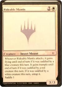 Rideable Mantis, Un-Known Event Playtest Cards