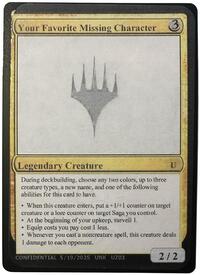Your Favorite Missing Character, Un-Known Event Playtest Cards