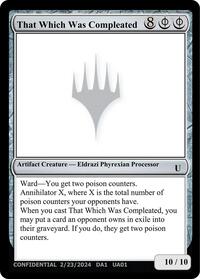 That Which Was Compleated, Un-Known Event Playtest Cards